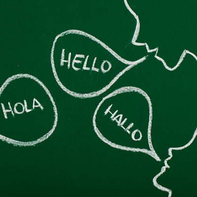 speech bubbles of the word "hello" in different languages